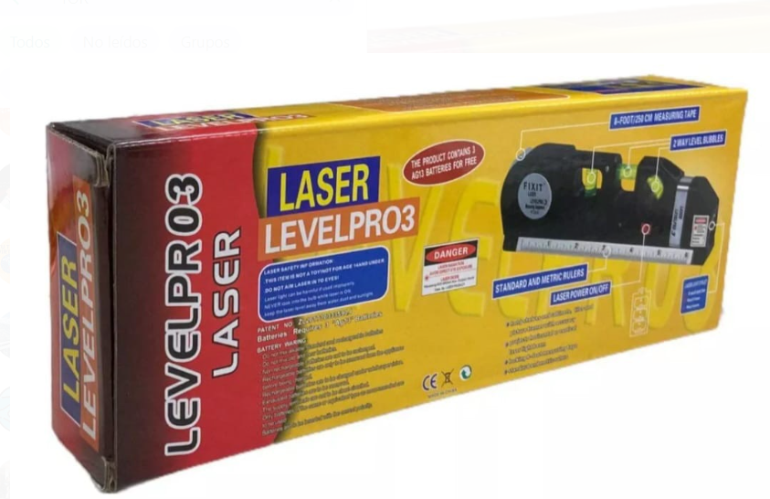 Miniatura 4 de NIVEL LASER 3 BURBUJAS CINTA MÉTRICA